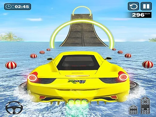 Water Surfing Car Stunt Free Car Driving Games